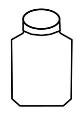 シンプルな広口瓶の線画アイコン