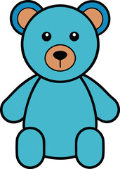 flat design teddy bear icon on transparent background
