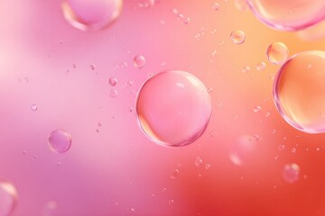 Abstract image of pink and orange bubbles floating in a liquid
