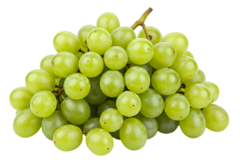 Fresh Green Grapes Bunch Isolated on White Background