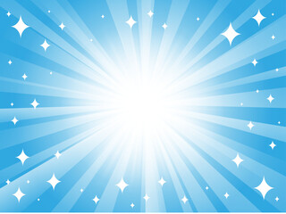 キラキラした青色の光の集中線