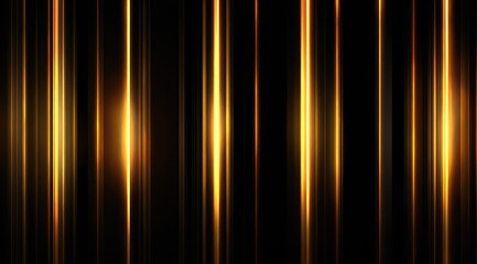 Naklejka premium Abstract dark background with vertical streaks of bright, glowing gold light