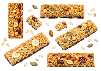Granola Bars: Top View Composition of Assorted Healthy Snacks