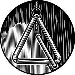 musical triangle (linocut style)