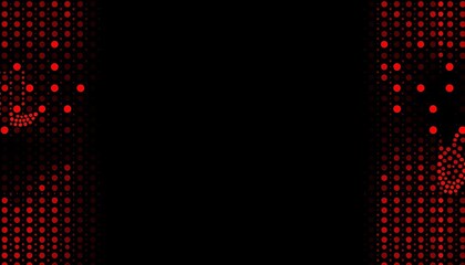 Abstract red dotted pattern on black background , repeating, seamless