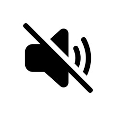 Illustration of a speaker icon with a diagonal line through it indicating muted or no sound available