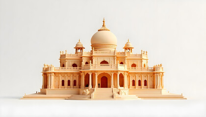 Obraz premium Majestic Historical Indian Monument Architecture Isolated on White Background for Cultural Heritage and Global Tourism Concept