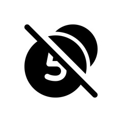 Illustration of multiple coins with a diagonal line across them indicating no coins or restricted access