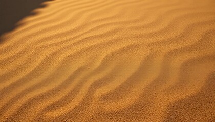 Fototapeta premium Fine desert sand texture, deep shadows cast by unseen object, sun, geology