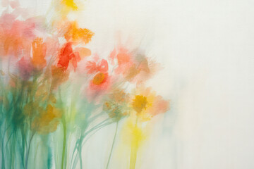 Soft floral watercolor painting delicate