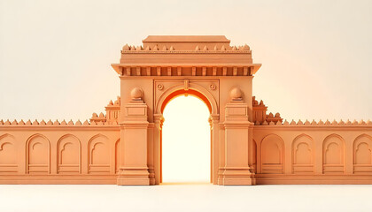 Obraz premium india gate isolated on white background