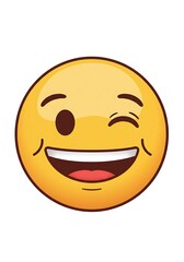 Fototapeta premium Playful Wink: Happy Yellow Emoji Illustration
