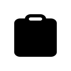 A black rectangular shape with rounded corners and a rounded handle at the top on a white background