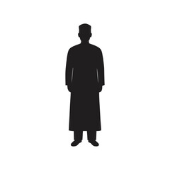 standing muslim silhouette vector art