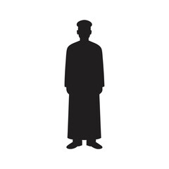 standing muslim silhouette vector art