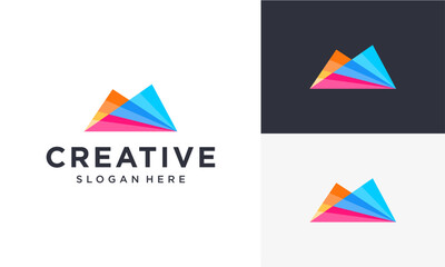 mountain  colorful abstract logo design