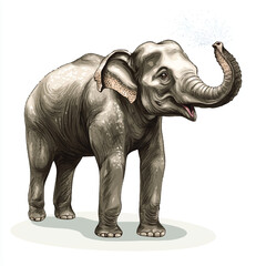 Fototapeta premium a elephant spraying water