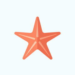 Obraz premium An orange five-pointed star shape is centered on a light blue background.