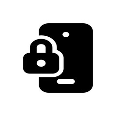 Illustration of a locked smartphone, with a padlock icon overlaying the phone screen, security concept