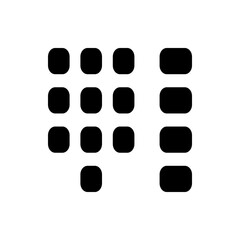 Silhouette illustration of a black pickup truck with visible wheels and cabin on a white background image