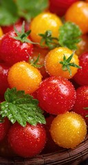 Close-up of colorful cherry tomatoes