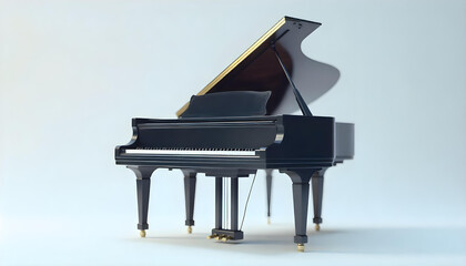grand piano isolated on white background