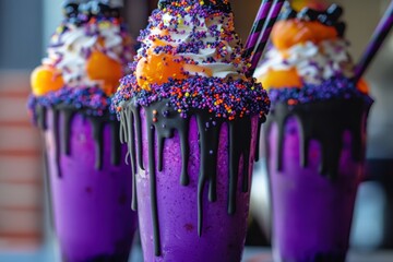 Halloween purple milkshake treat