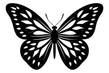 Vector art of silhouette of  black butterfly isolated on white