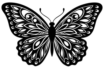 Vector art of silhouette of butterfly tattoo  design icon