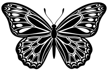 Vector art of silhouette of butterfly 