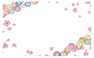 七弁花や桜のイラスト背景