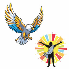 Obraz premium vector illustration of an eagle