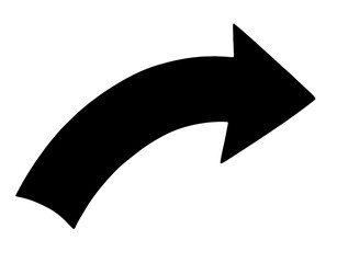 Beautiful black arrow pointing to the right, close up view