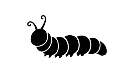 Illustration of a caterpillar isolated on white background, simple and clean