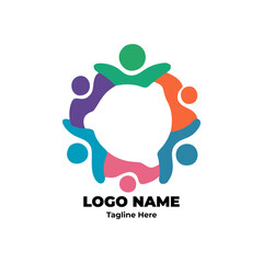 Scalable Unity: Premium Human Connection Logo for Corporate Social Responsibility and Team Building Identity