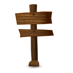 Wooden signpost with two empty signs.