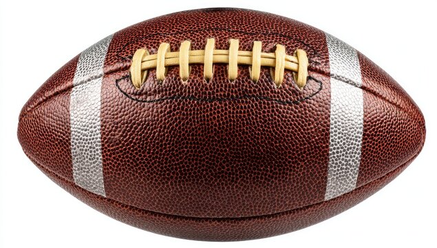 Brown football, stitched,  with white stripes - Powered by Adobe