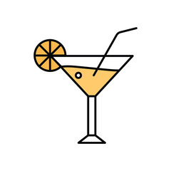 martini lineal color line icon with white background vector stock illustration
