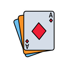 ace lineal color line icon with white background vector stock illustration