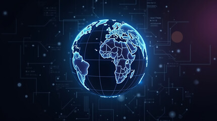 Fototapeta premium Futuristic Digital Globe with AI Connections