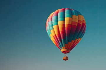 Naklejka premium Colorful hot air balloon against a clear blue sky