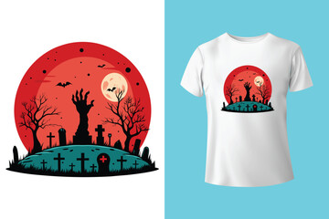 The cute black cat and skull vintage halloween t-shirt design