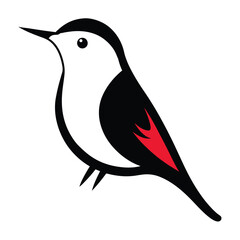 Solid color Treecreeper animal vector design