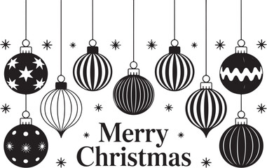 Christmas ball icon. Set of black Christmas balls. Christmas ball icons in flat design. Vector illustration