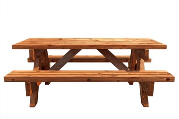 Wooden picnic table, front view (1)