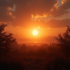 Obraz premium sunset in the mountains