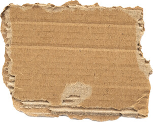 Torn and weathered cardboard texture isolated on white background for craft projects and design use