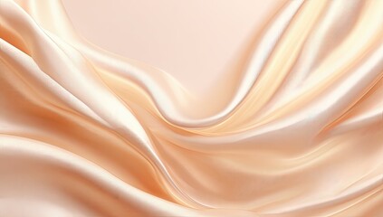 Fototapeta premium Soft, flowing peach-toned silk drapes