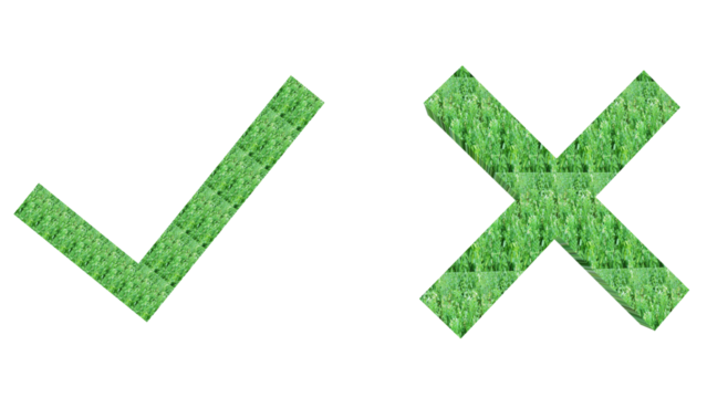 Green Grass Checkmark And Cross Transparent Background