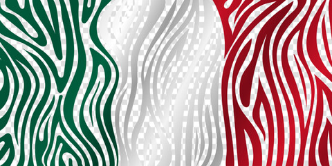 Mexican independence day. Green white and red stripes design with gradient effect in isolated